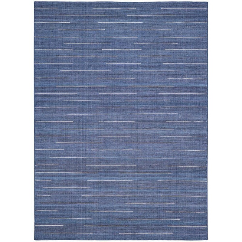 Nourison Interweave Navy 5 ft. x 7 ft. Solid Ombre Geometric Modern Area Rug 116352