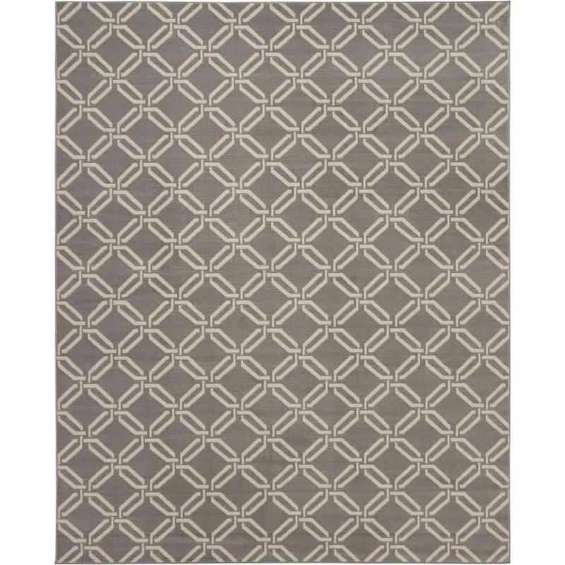 Nourison Jubilant Grey 8 ft. x 10 ft. Moroccan Farmhouse Area Rug 479440