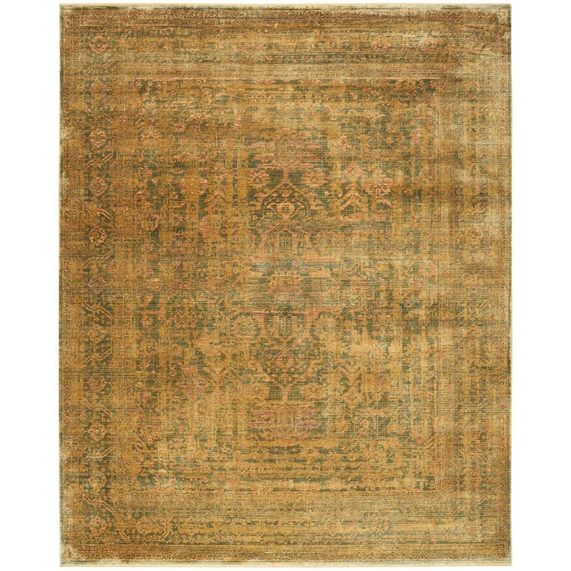 Nourison Luxurious Olive 10 ft. x 13 ft. Distressed Traditional Area Rug 957870