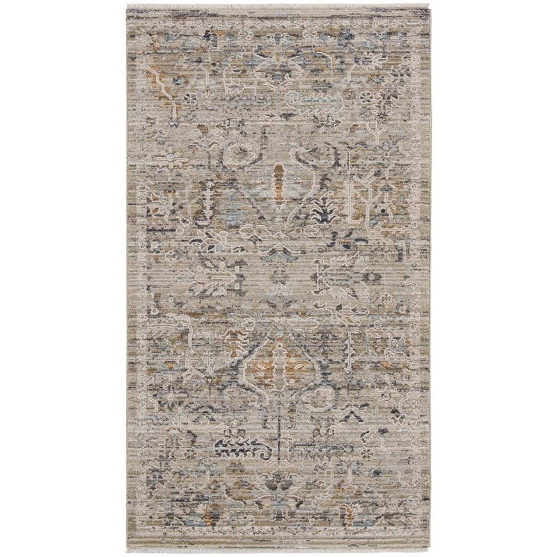 Nourison Lynx Ivory Taupe 3 ft. x 5 ft. All-over design Transitional Area Rug 083203
