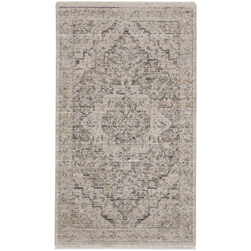 Nourison Lynx Ivory Taupe 3 ft. x 5 ft. All-over design Transitional Area Rug 086167
