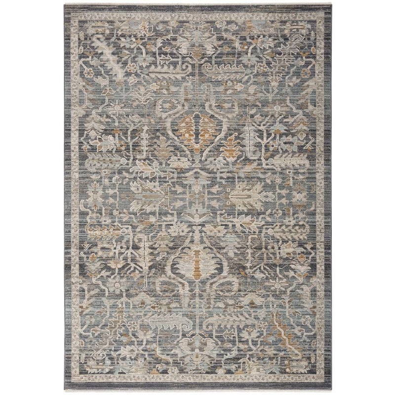 Nourison Lynx Navy Multicolor 5 ft. x 8 ft. All-over design Transitional Area Rug 085443