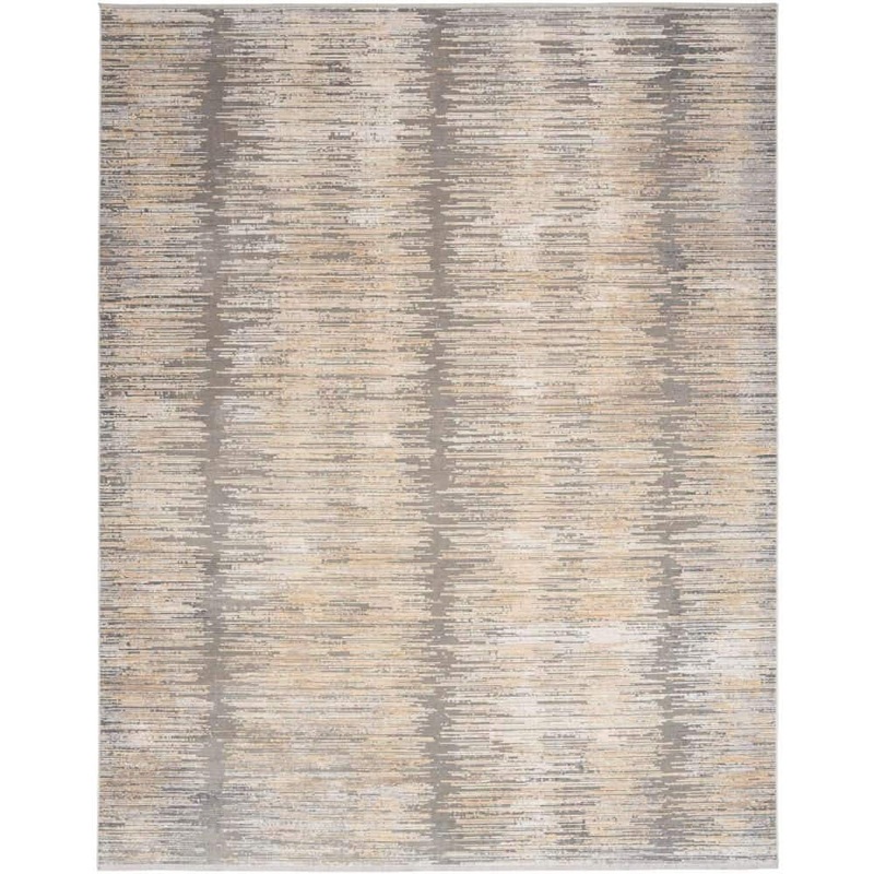 Nourison Modern Abstract Grey Gold 8 ft. x 10 ft. Abstract Contemporary Area Rug 919830