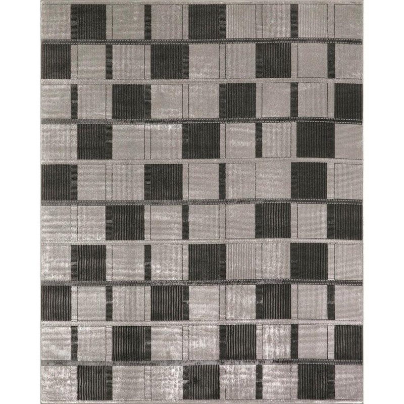 Nourison Nordic Grey Black 8 ft. x 10 ft. All-over design Contemporary Area Rug 120255