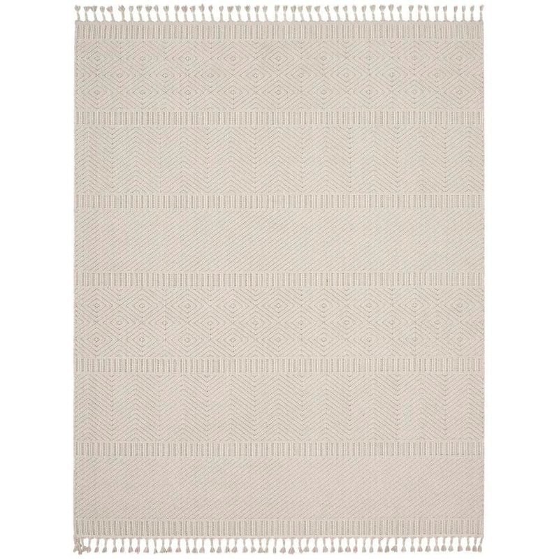 Nourison Paxton Ivory 9 ft. x 12 ft. Geometric Contemporary Area Rug 884978