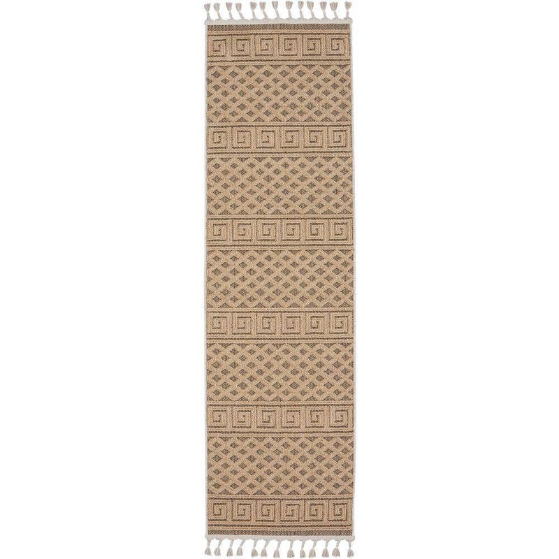 Nourison Paxton Mocha 2 ft. x 8 ft. Geometric Contemporary Kitchen Runner Area Rug 884244