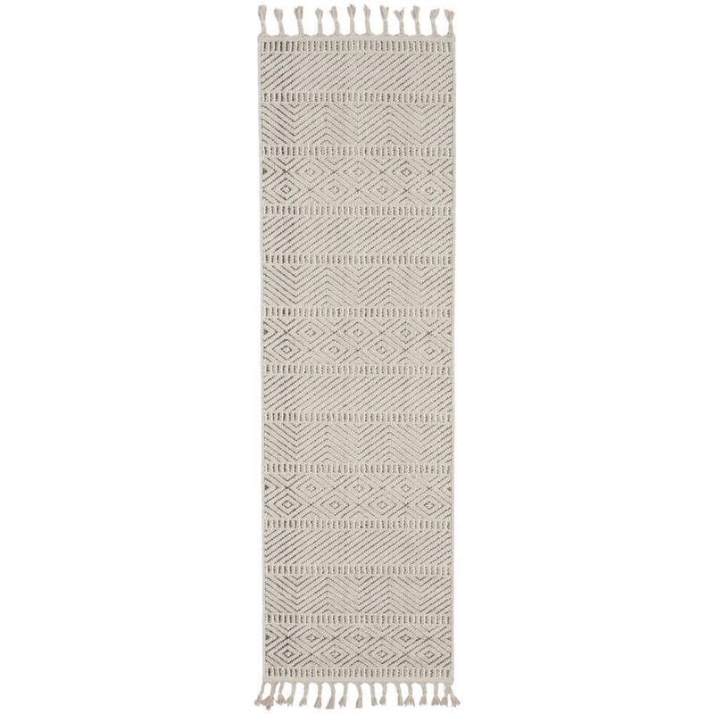 Nourison Paxton Taupe 2 ft. x 8 ft. Geometric Contemporary Kitchen Runner Area Rug 056580