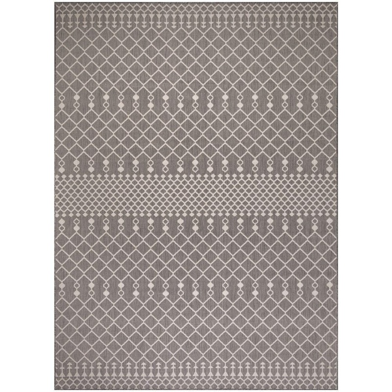 Nourison Positano Charcoal 9 ft. x 12 ft. Moroccan Contemporary Area Rug 902788