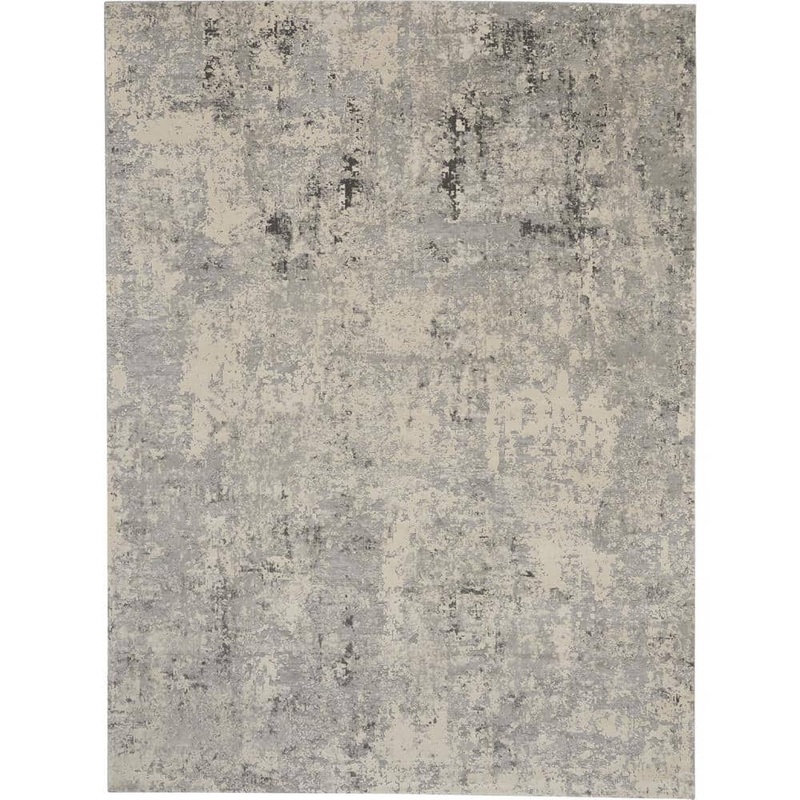 Nourison Rustic Textures Grey/Beige 8 ft. x 11 ft. Abstract Contemporary Area Rug 496263