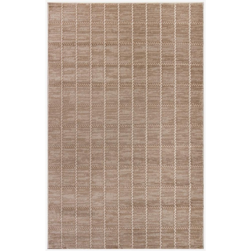 Nourison Serenity Home Mocha Ivory 4 ft. x 6 ft. Linear Contemporary Area Rug 918642