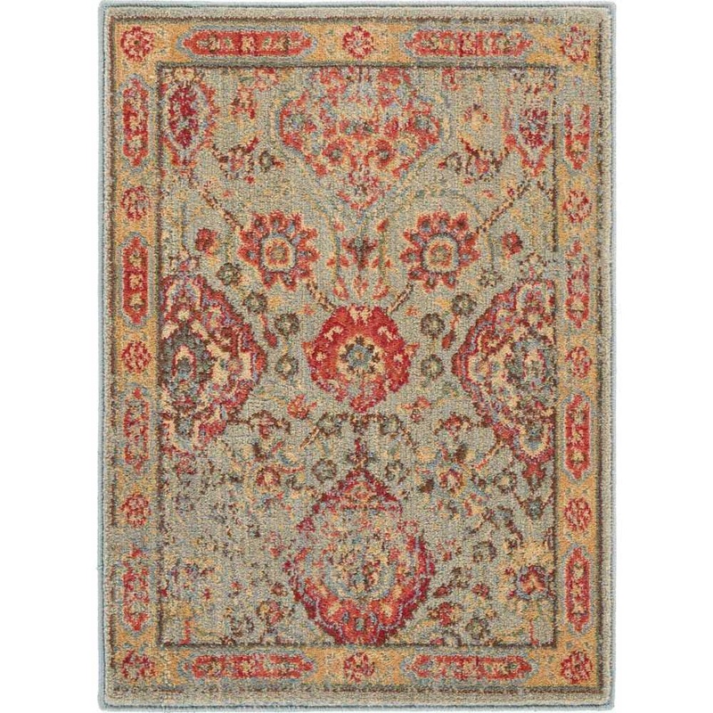 Nourison Somerset Light Green 2 ft. x 3 ft. Repeat Medallion Traditional Area Rug 098771