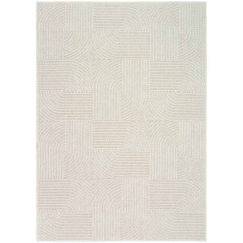 Nourison Textured Home Ivory 4 ft. x 6 ft. Geometric Contemporary Area Rug 141663