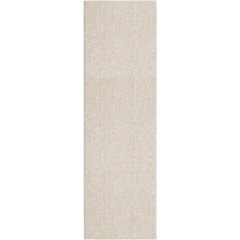 Nourison Textured Home Ivory Beige 2 ft. x 6 ft. All-over design Contemporary Runner Area Rug 973238