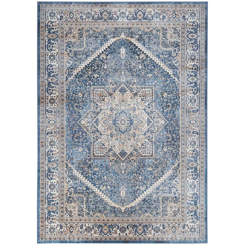 Nourison Vintage Home Blue 5 ft. x 7 ft. Center medallion Traditional Area Rug 930804