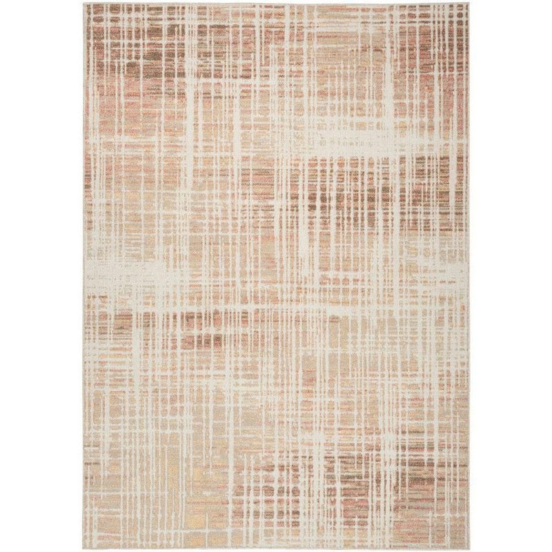Nourison Washable Decor Beige Peach 7 ft. x 9 ft. Abstract Contemporary Area Rug 993380