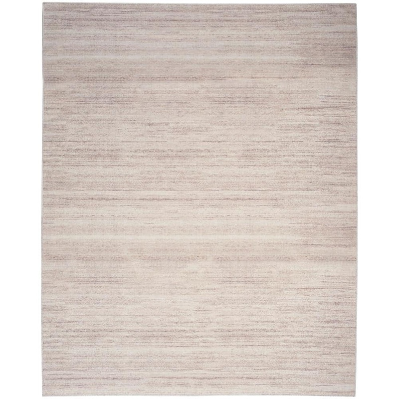 Nourison Washable Essentials Ivory Mocha 9 ft. x 12 ft. All-over design Contemporary Area Rug 949929