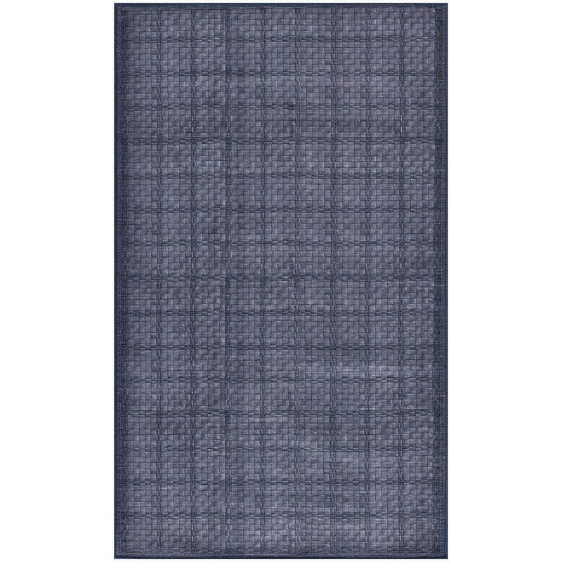 Nourison Washables Navy Blue 3 ft. x 5 ft. Geometric Contemporary Area Rug 912770