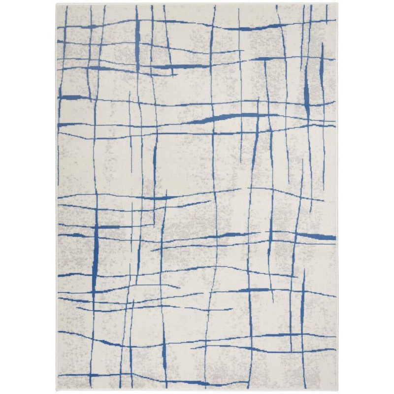 Nourison Whimsicle Ivory Blue 6 ft. x 9 ft. Abstract Contemporary Area Rug 832993