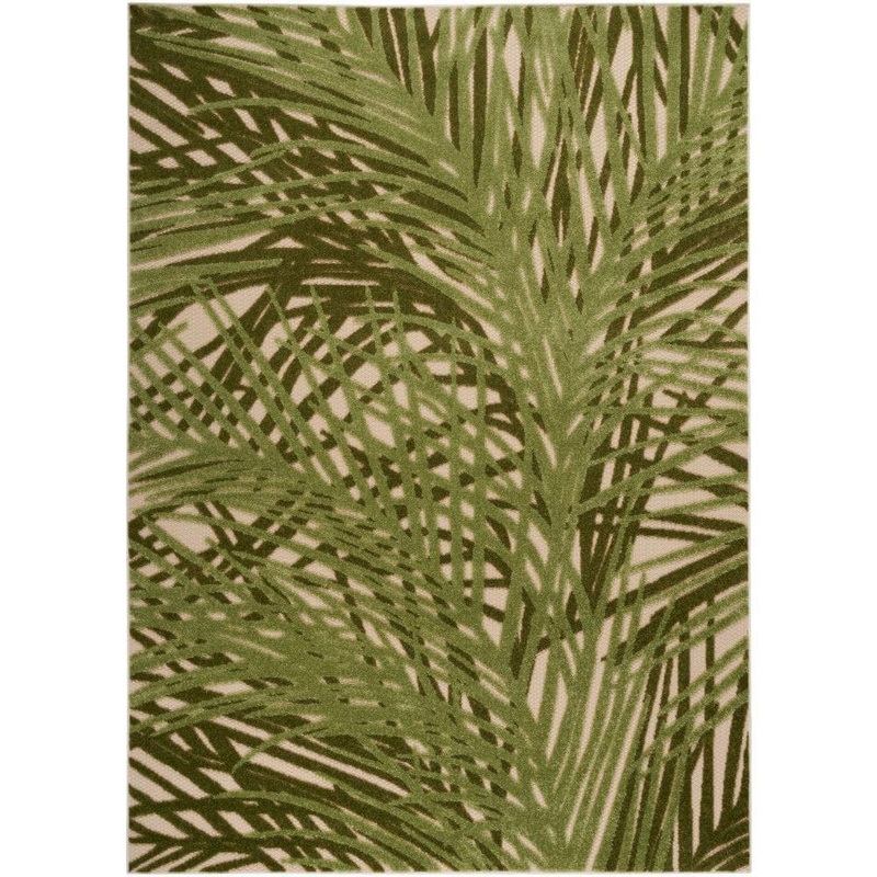 Nourison Aloha Ivory Green 6 ft. x 9 ft. Botanical Contemporary Area Rug 953766