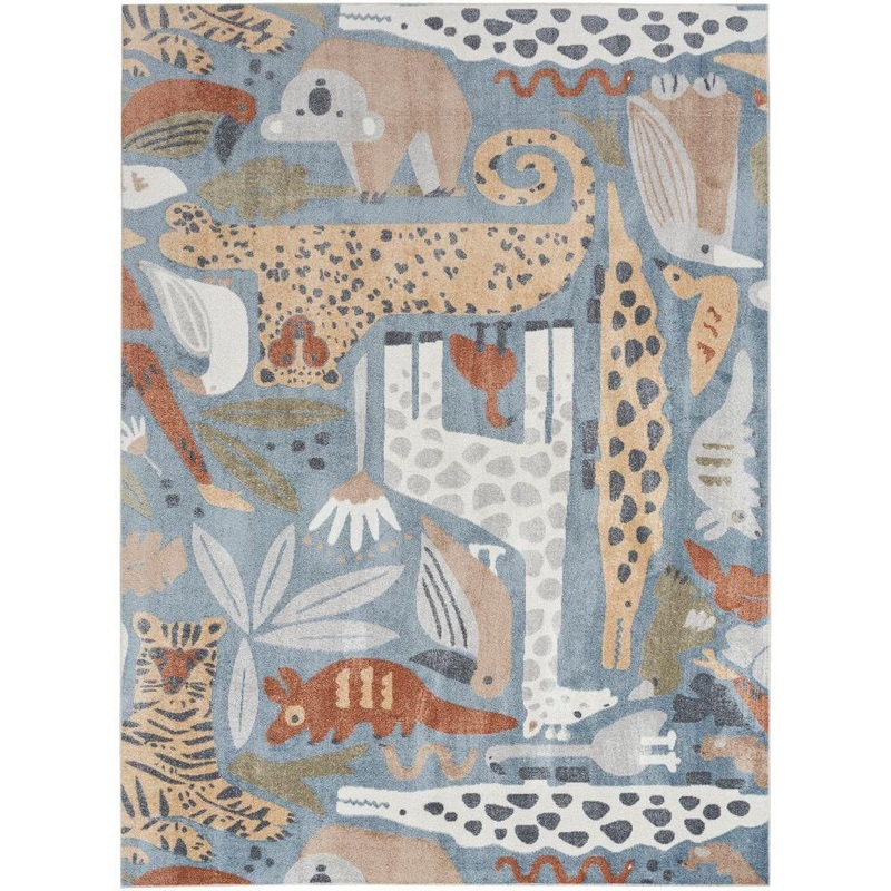 Nourison Astra Machine Washable Multicolor 8 ft. x 10 ft. Graphic Contemporary Area Rug 996718