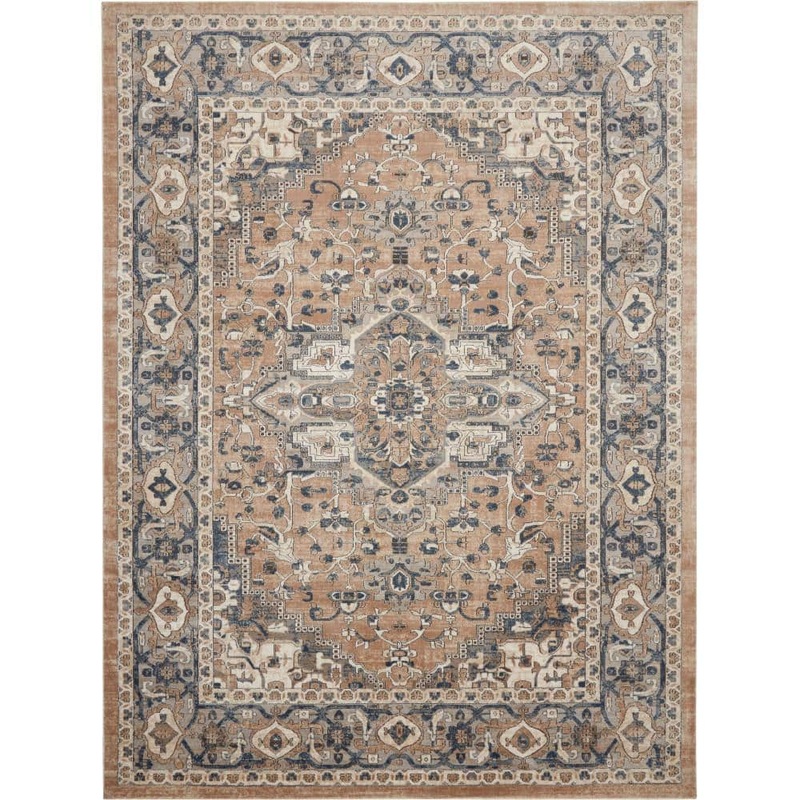 Nourison Concerto Beige/Gray 7 ft. x 10 ft. Persian Vintage Area Rug 749154