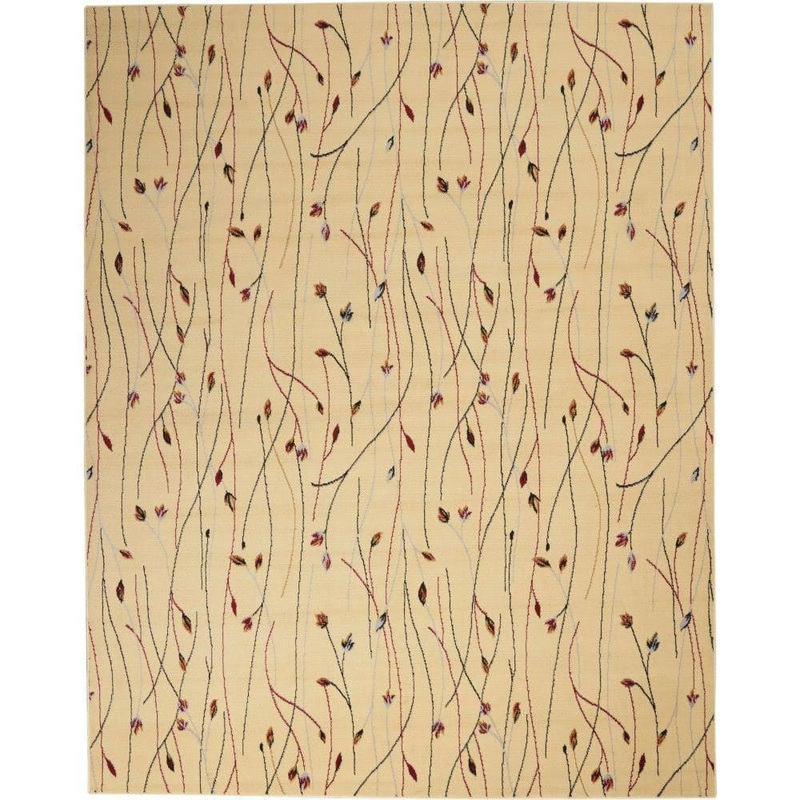 Nourison Grafix Cream 8 ft. x 10 ft. Floral Contemporary Area Rug 395122
