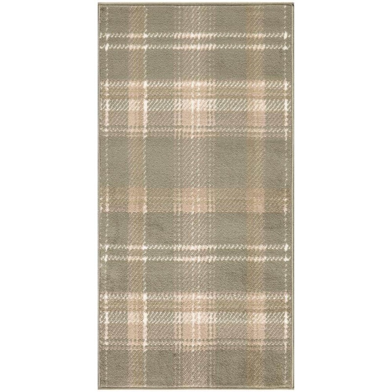 Nourison Grafix Olive doormat 2 ft. x 4 ft. Plaid Contemporary Area Rug 935656