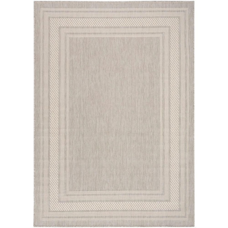 Nourison Horizon Grey 5 ft. x 7 ft. Indoor/Outdoor Bordered Contemporary Area Rug 128312