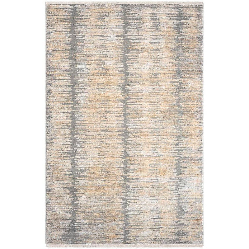 Nourison Modern Abstract Grey Gold 3 ft. x 5 ft. Abstract Contemporary Area Rug 919816