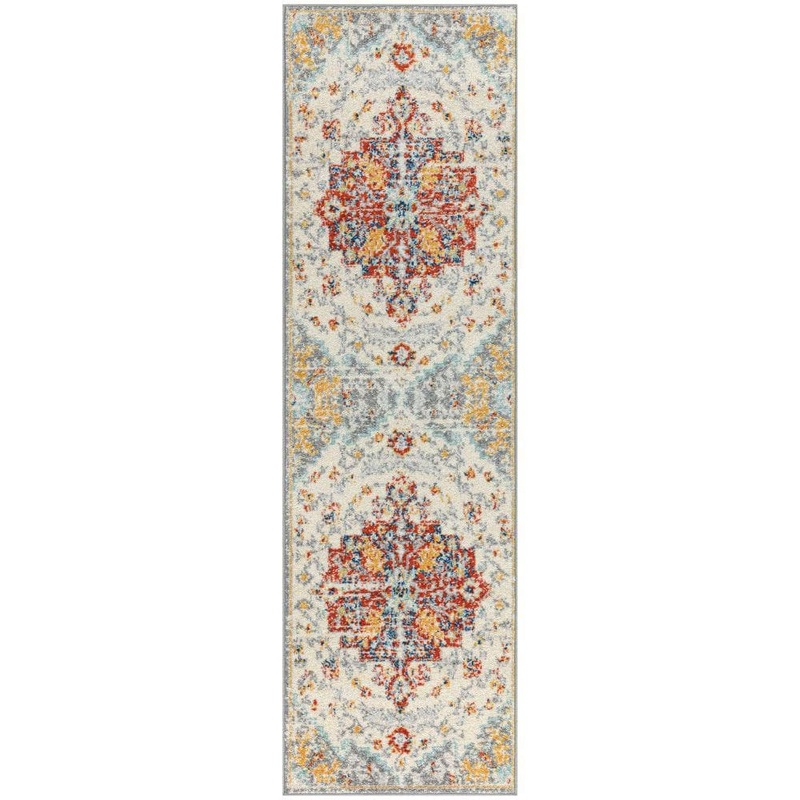 Nourison Passion Ivory Multicolor 2 ft. x 8 ft. Center medallion Traditional Runner Area Rug 968548