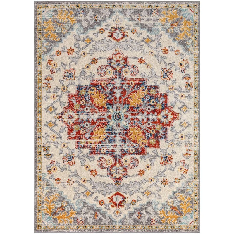 Nourison Passion Ivory Multicolor 4 ft. x 6 ft. Center medallion Traditional Area Rug 968562