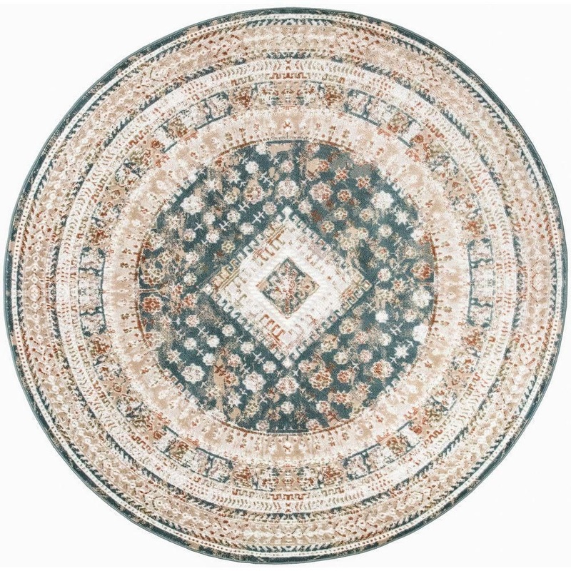 Nourison Thalia Green Ivory 8 ft. x 8 ft. All-over design Transitional Round Area Rug 920140