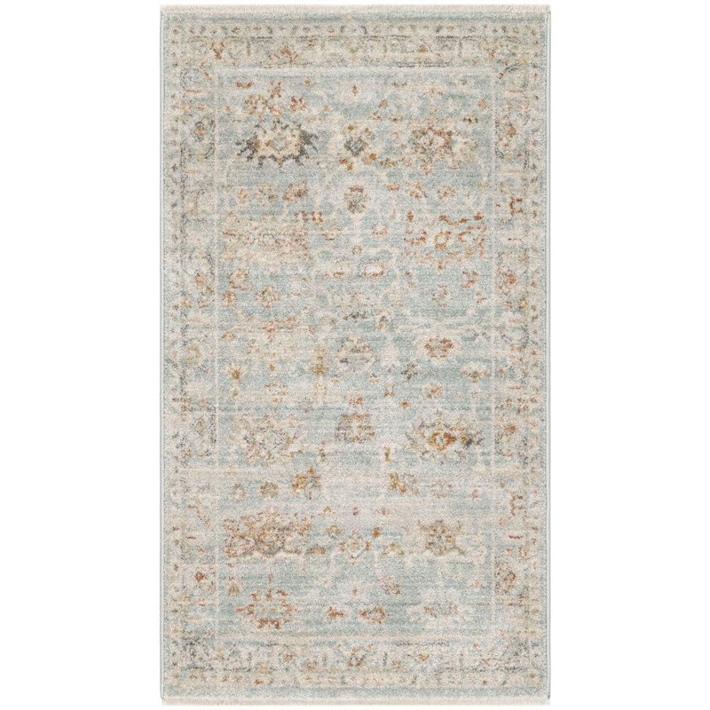 Nourison Traditional Home Light Blue 3 ft. x 5 ft. Distressed Traditional Area Rug 938930