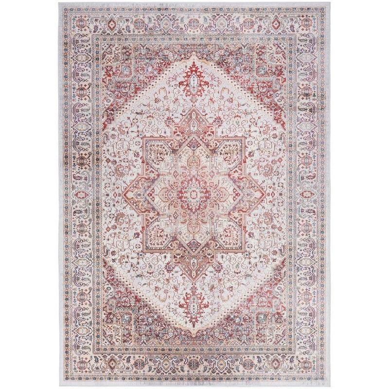 Nourison Vintage Home Ivory Red 5 ft. x 7 ft. Center medallion Traditional Area Rug 931573