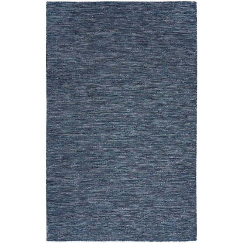 Nourison Washable Solutions Navy Blue 5 ft. x 7 ft. Diamond Contemporary Area Rug 910097