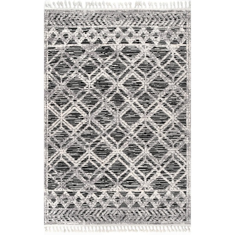 nuLOOM Ansley Grey 2 ft. x 6 ft. Geometric Runner Rug KKLR12A-206