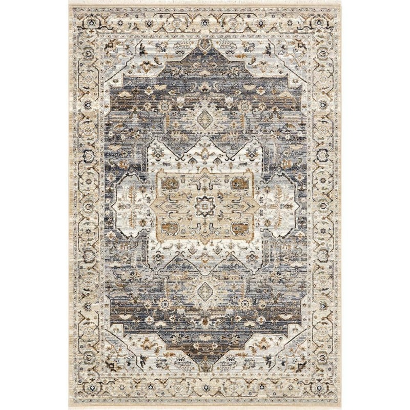 nuLOOM Ariel Persian Medallion Light Blue 7 ft. x 10 ft. Oriental Area Rug BDSN64A-6709