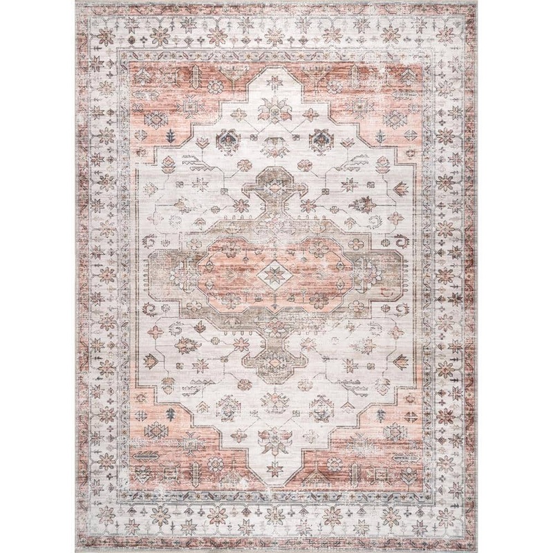 nuLOOM Banks Machine Washable Beige Doormat 3 ft. x 5 ft. Persian Area Rug BIVL06A-305