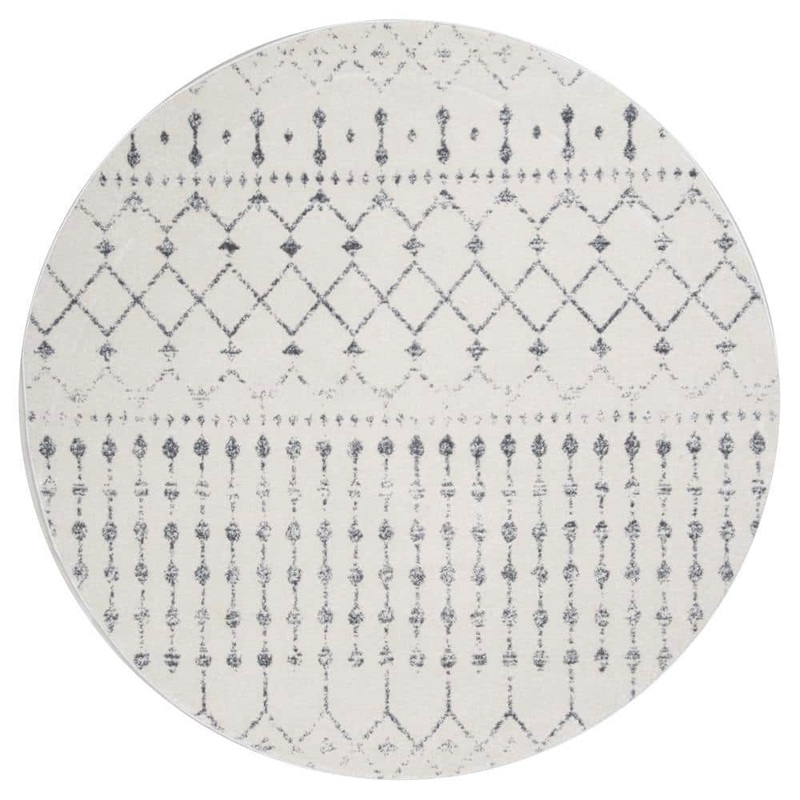 nuLOOM Blythe Modern Moroccan Trellis 4 ft. Gray Round Rug RZBD16A-R404