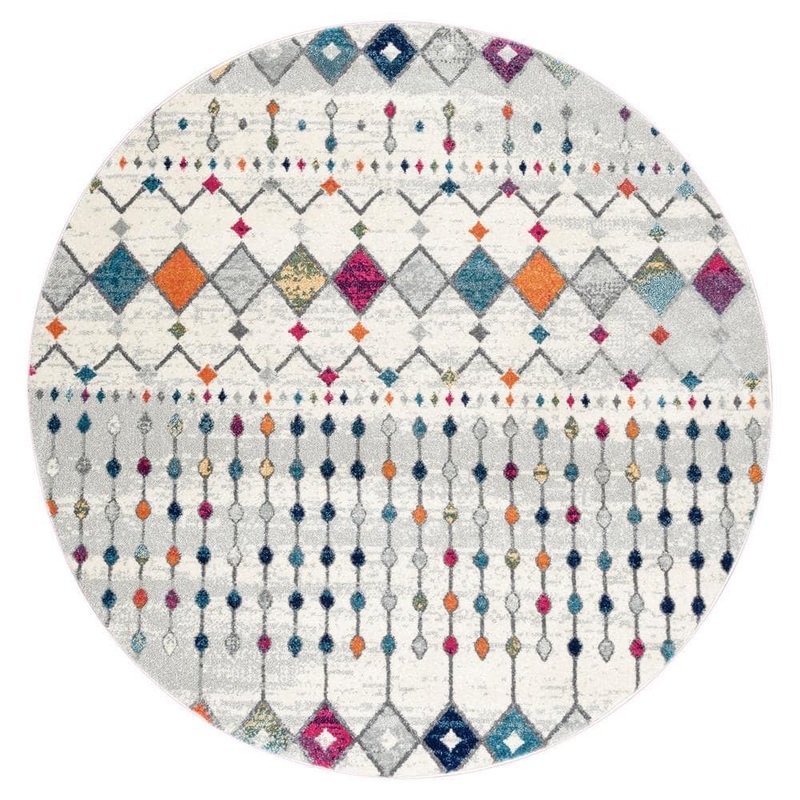nuLOOM Blythe Modern Moroccan Trellis 5 ft. Multi Round Rug RZBD16D-R505
