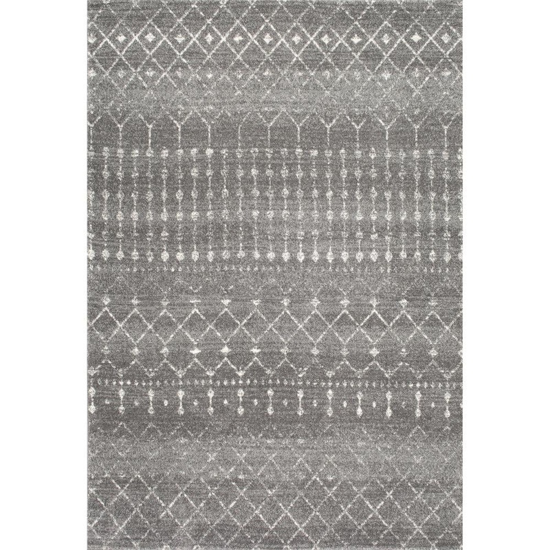 nuLOOM Blythe Modern Moroccan Trellis 7 ft. x 9 ft. Dark Gray Area Rug RZBD16B-6709