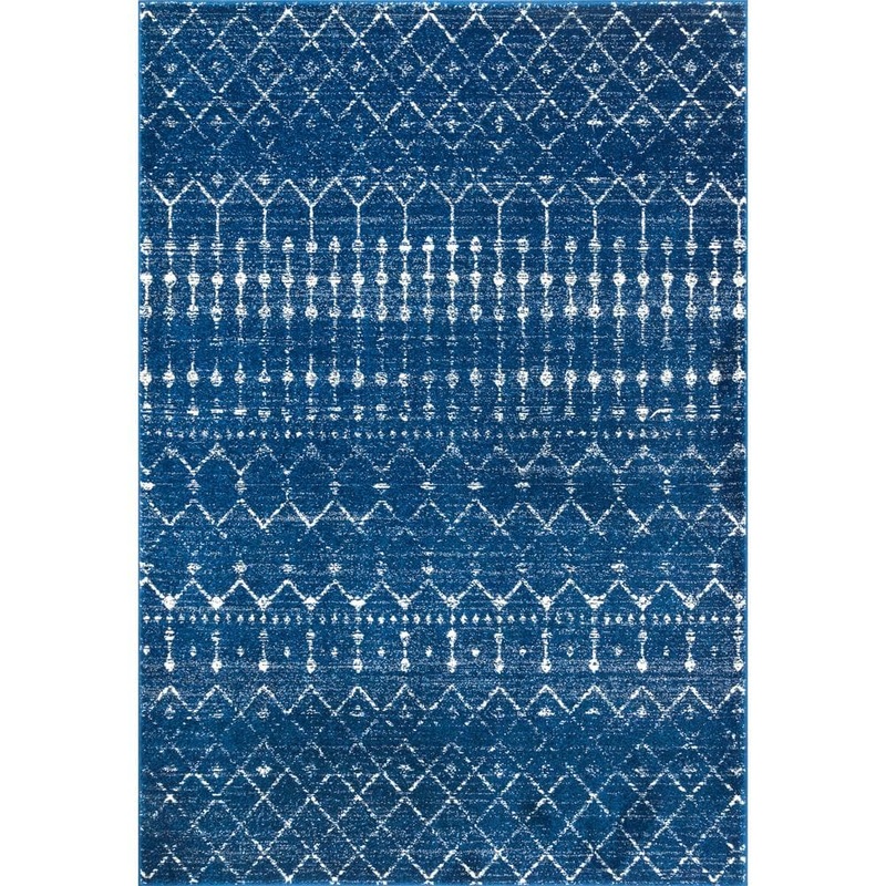 nuLOOM Blythe Modern Moroccan Trellis 8 ft. x 10 ft. Blue Area Rug RZBD16F-8010