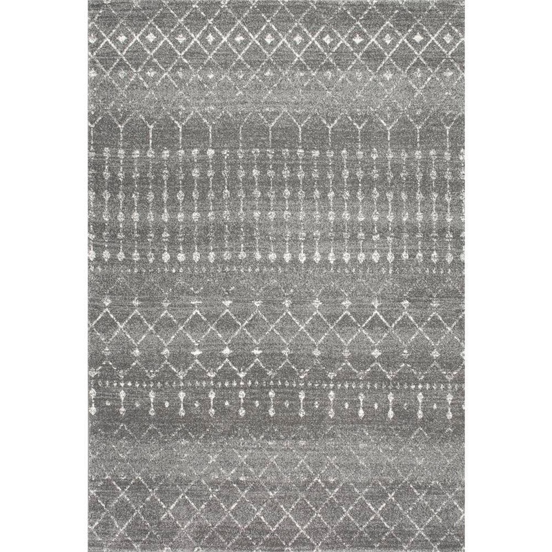 nuLOOM Blythe Modern Moroccan Trellis Doormat 2 ft. x 3 ft.  Dark Gray  Area Rug RZBD16B-203