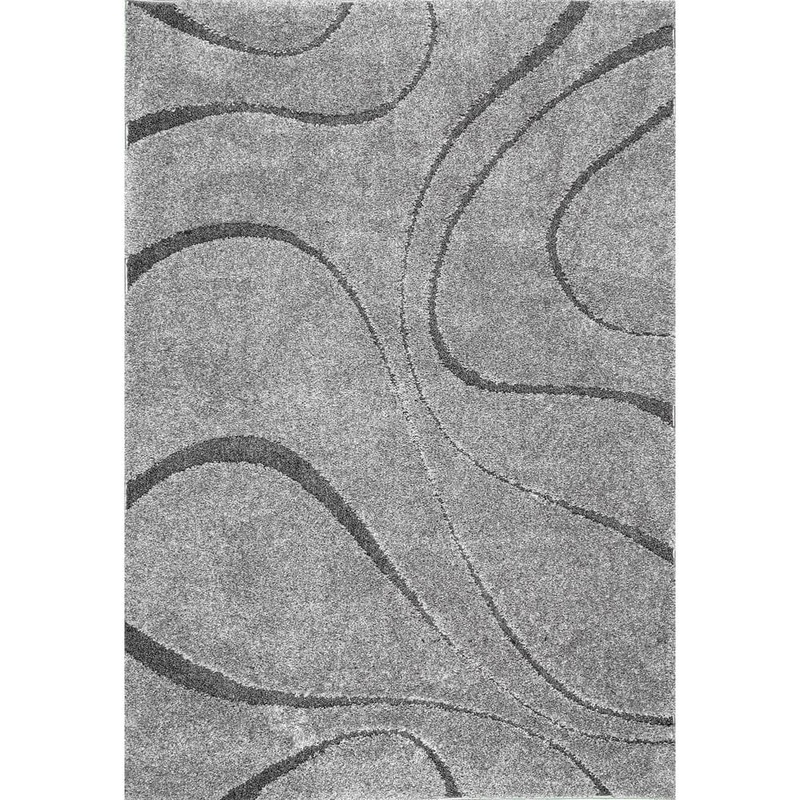 nuLOOM Carolyn Contemporary Curves Shag Dark Gray 8 ft. x 10 ft. Living Room/Bedroom/Dining Room Area Rug OZSG08C-8010
