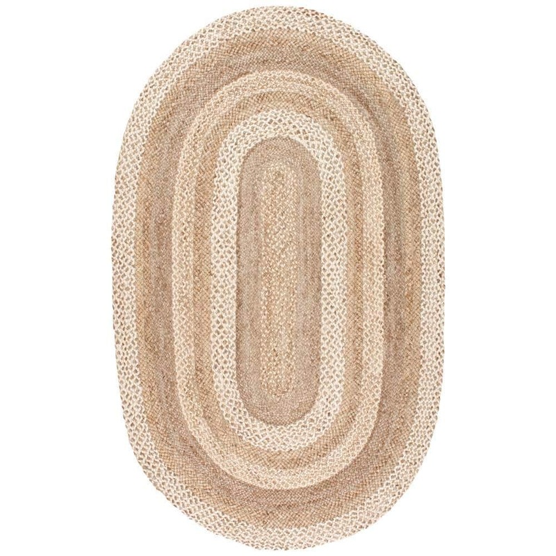 nuLOOM Charlene Border Jute Natural 8 ft. x 10 ft. Oval Rug TAJT14A-8010O