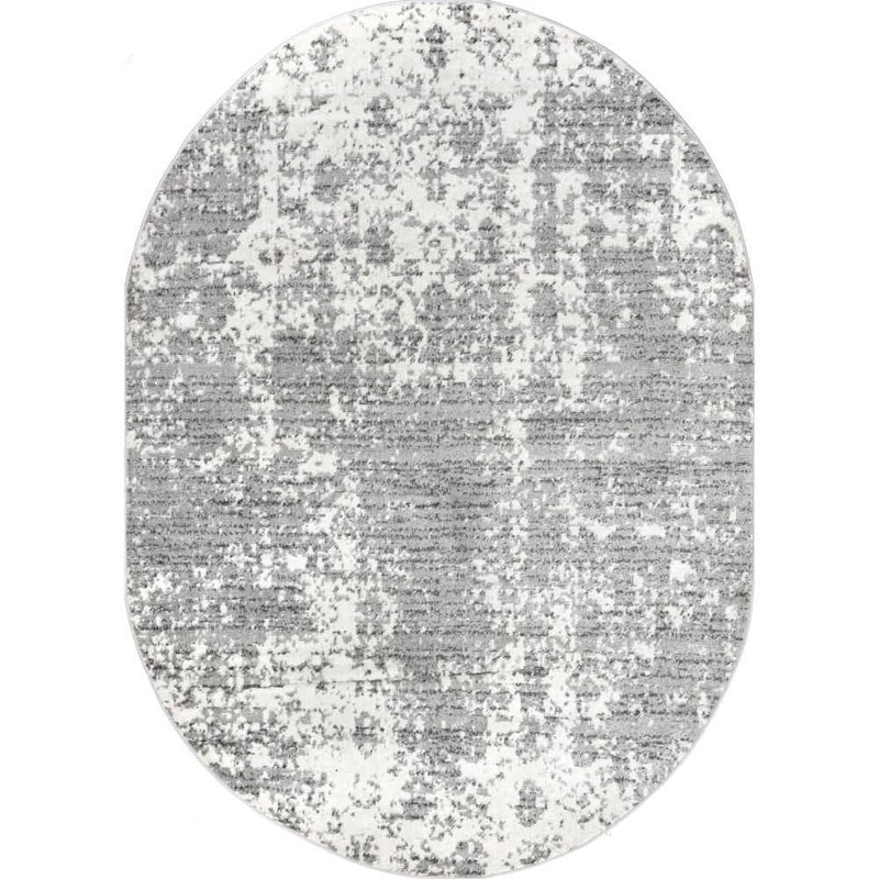 nuLOOM Deedra Misty Contemporary Gray 4 ft. x 6 ft. Oval Rug BDSM08A-O406