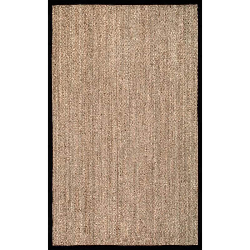 nuLOOM Elijah Seagrass with Border Black 8 ft. x 10 ft. Area Rug BHSG01C-8010