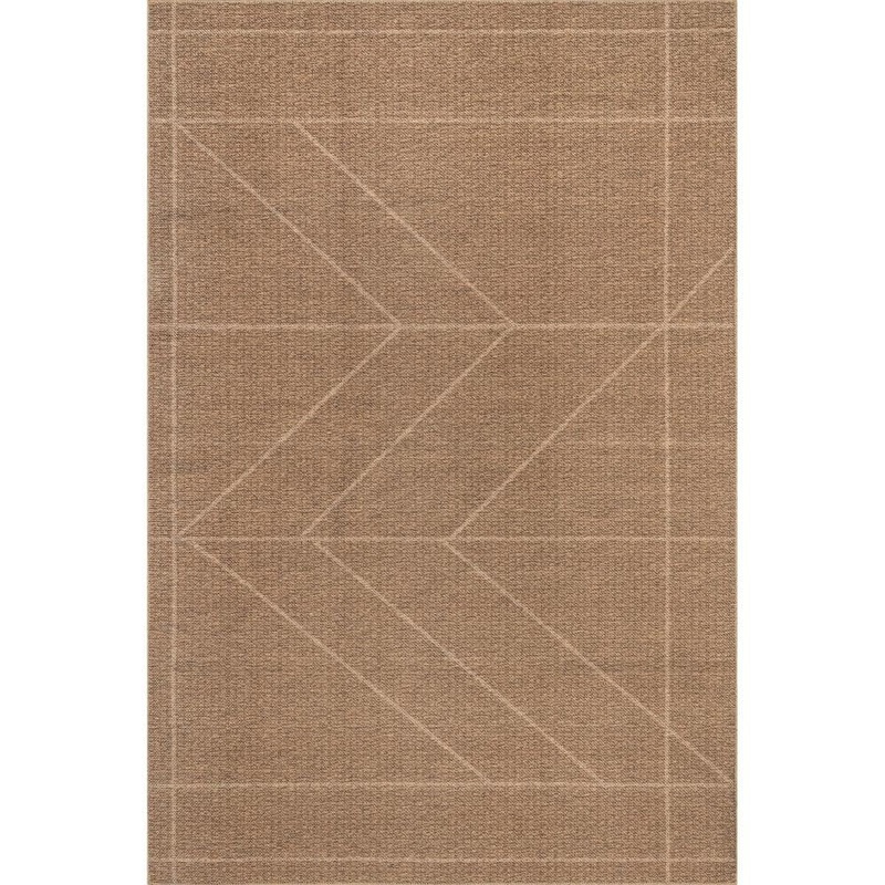 nuLOOM Ellen Geometric Easy-Jute Machine Washable Natural 4 ft. x 6 ft. Area Rug HJAV06A-406