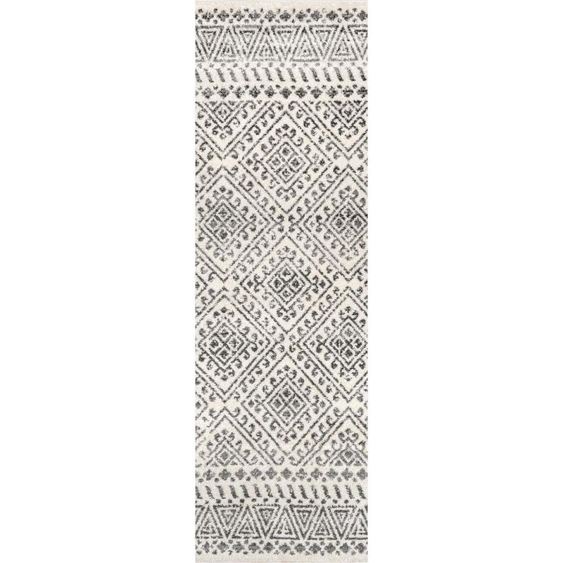 nuLOOM Gem Greek Diamond Trellis Off White 2 ft. x 6 ft. Runner Rug ACGE03A-206