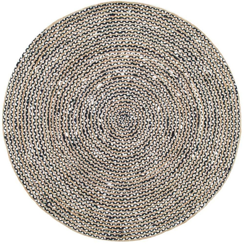 nuLOOM Glinda Natural Fiber Jute Black 8 ft. x 8 ft. Round Rug TADR05A-R808